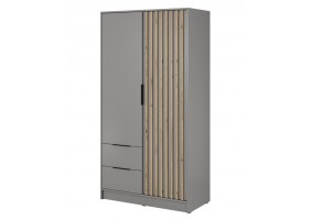 Шафа для одягу Неллі / Nelly 2D 2-дверна Сірий/дуб артизан 105х51х200 см.
