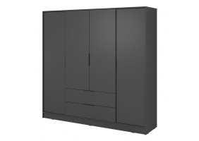 Шкаф для одежды Келли / Kelly 4D 4-дверный Графит 206х51х200 см.