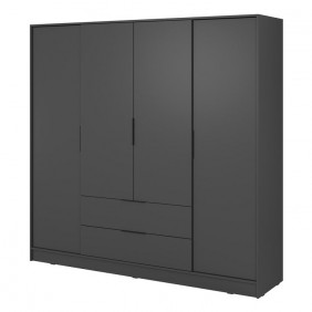 Шкаф для одежды Келли / Kelly 4D 4-дверный Графит 206х51х200 см.