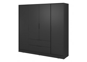 Шкаф для одежды Келли / Kelly 4D 4-дверный Черный 206х51х200 см.