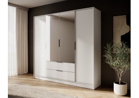 Шкаф для одежды Келли / Kelly 4DL 4-дверный с зеркалом Кашемир 206х51х200 см.