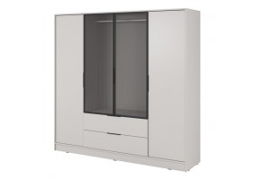 Гардеробная Келли / Kelly 4DRM 4-дверная с центральной прозрачной дверцей и реей Кашемир 206х51х200 см.