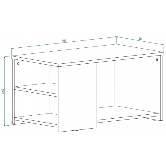 Журнальный столик T3 D Дуб Харбор эспрессо 50 x 90 см. 6