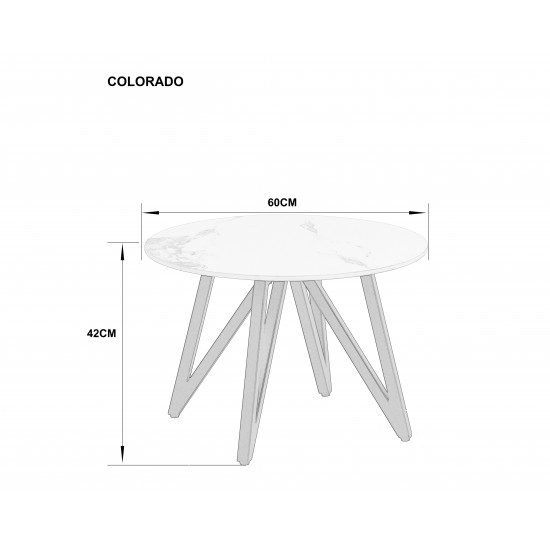 Журнальный столик COLORADO Белый глянец/Черный 60 x 42 см. 7