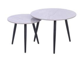 Журнальний столик GEORGIA Сірий глянець / Чорний (к-кт) 60 x 45 см. & 45 x 40 см.  