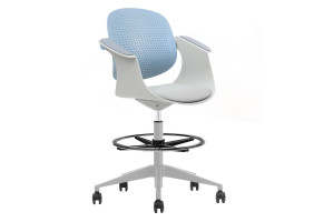 Кресло офисное ARLEN светло-бирюзовое/серая ткань/серый каркас