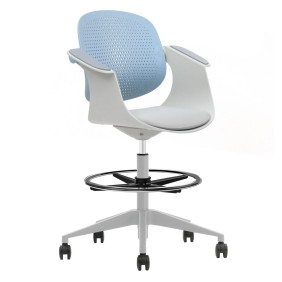 Кресло офисное ARLEN светло-бирюзовое/серая ткань/серый каркас