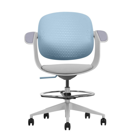Кресло офисное ARLEN светло-бирюзовое/серая ткань/серый каркас 8