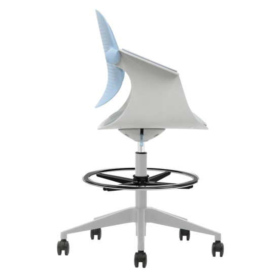 Кресло офисное ARLEN светло-бирюзовое/серая ткань/серый каркас 6