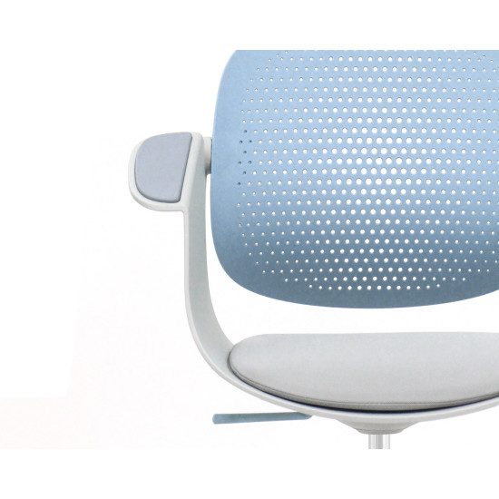 Кресло офисное ARLEN светло-бирюзовое/серая ткань/серый каркас 10