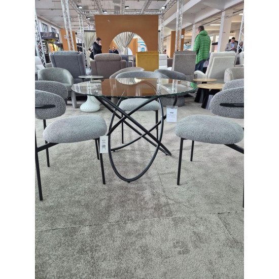 Стол обеденный ORBIT прозрачный / черный д,100 ORBITTCFI100 4