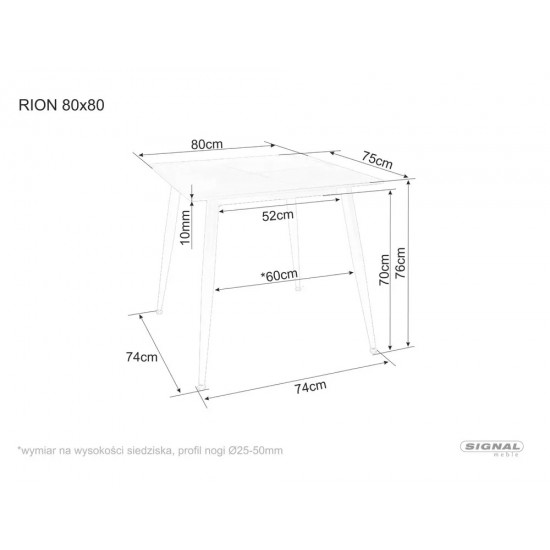 Стіл обідній RION 80*80 білий / чорний RIONBC80 4