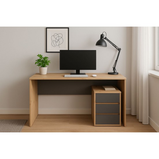 Компьютерный стол VICTOR D/А 120х60 Дуб артизан / Антрацит  3