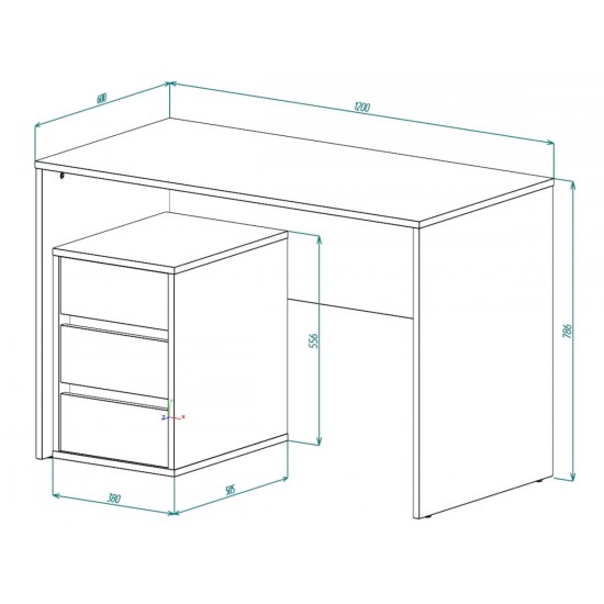 Компьютерный стол VICTOR D/А 120х60 Дуб артизан / Антрацит  5