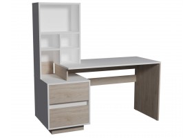 Комп'ютерний стіл HECTOR_B/G_L 150х60 Білий діамант / Гікорі рокфорд світлий