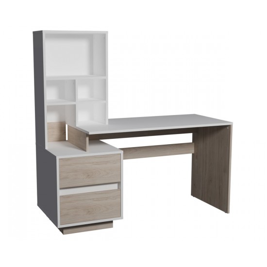 Компьютерный стол HECTOR_B/G_L 150х60 Белый бриллиант / Гикори рокфорд светлый 1