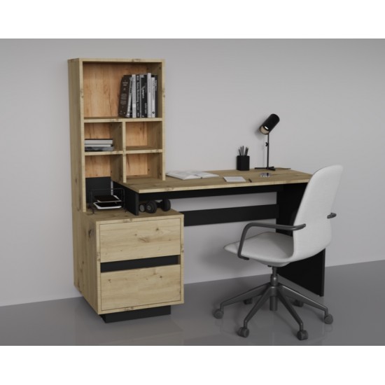 Компьютерный стол HECTOR_D/C_L 150х60 Дуб артизан / Черный 3