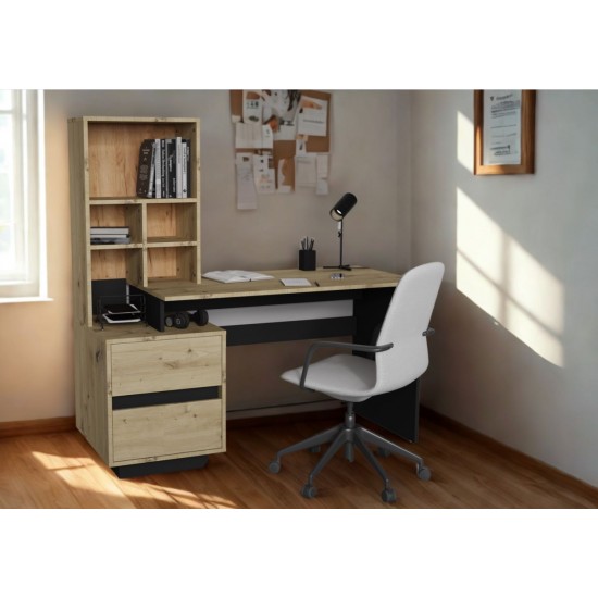 Компьютерный стол HECTOR_D/C_L 150х60 Дуб артизан / Черный 4