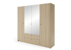 Шкаф для одежды Вики / Viki 4D2S/213 4-дверный с зеркалом Дуб бариста
