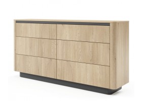 Комод Торро / Torro 6S/163 з 6 шухядами Дуб кремона/чорний