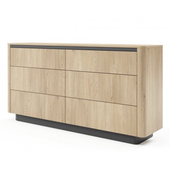 Комод Торро / Torro 6S/163 з 6 шухядами Дуб кремона/чорний 1