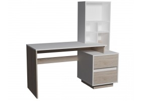 Компьютерный стол HECTOR_B/G_R 150х60 Белый бриллиант / Гикори рокфорд светлый