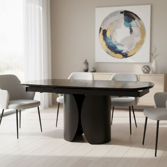 Стіл обідній розкладний EDGAR 160(240)*90 бронзовий/коричневий 2