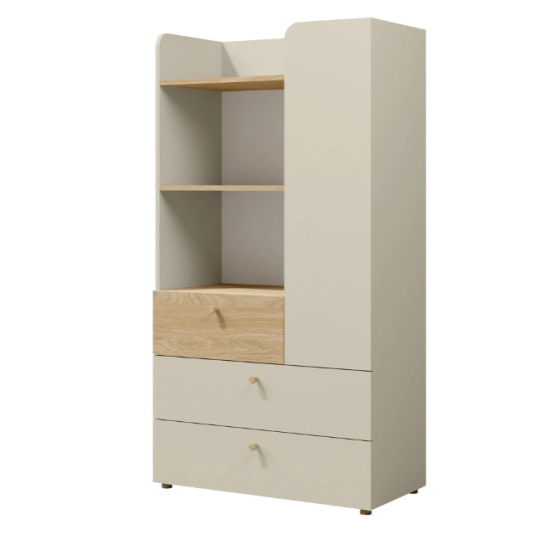 Шкаф YUKI REG 6 80х150х40 серый / бежевый / дуб 1