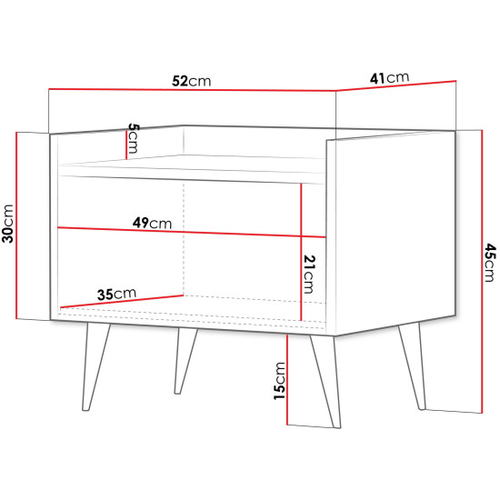 Тумба прикроватная ADEMO REG 8 52х45х41 кашемир / кашемир 4