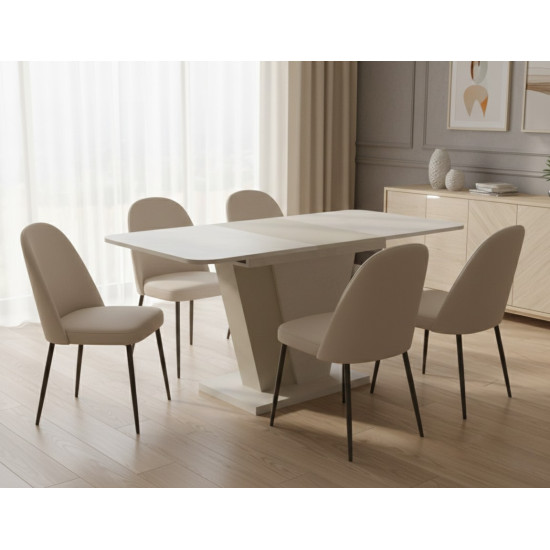 Обеденный стол раскладной FOREST S/K 140(180)х80 стоун бейж/шелковый камень 3