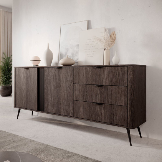 Комод Веріс / Veris 2D3S/195 2-дверний з 3 шухлядами Дуб дунін/чорний 10