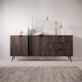 Комод Веріс / Veris 2D3S/195 2-дверний з 3 шухлядами Дуб дунін/чорний