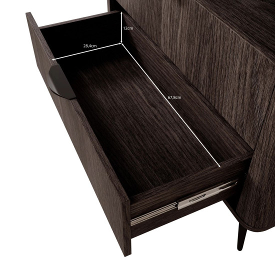 Стелаж Веріс / Veris 2S/88 з 2 шухлядами Дуб дунін/чорний 13