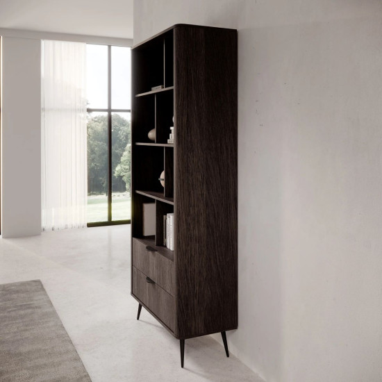 Стелаж Веріс / Veris 2S/88 з 2 шухлядами Дуб дунін/чорний 12