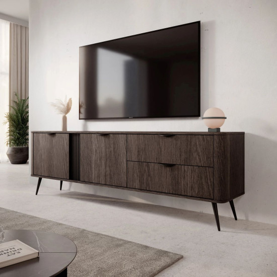 Тумба під ТВ Веріс / Veris 2D2S/195 2-дверна з 2 шухлядами Дуб дунін/чорний 2