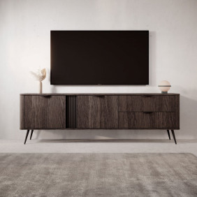 Тумба под ТВ Верис / Veris 2D2S/195 2-дверная с 2 ящиками Дуб дунин/черный