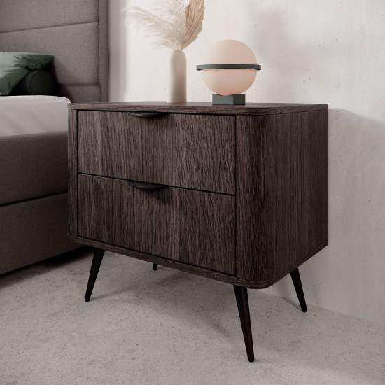 Тумба приліжкова Веріс / Veris 2S/63 з 2 шухлядами Дуб дунін/чорний 9