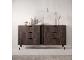 Комод Веріс / Veris 6S/163 з 6 шухлядами Дуб дунін/чорний