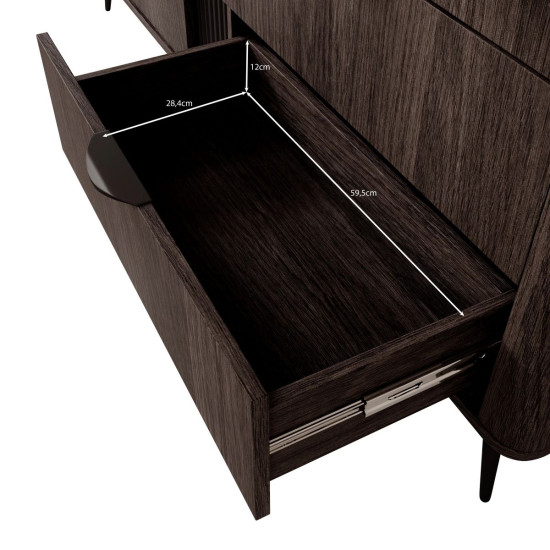 Комод Веріс / Veris 6S/163 з 6 шухлядами Дуб дунін/чорний 13