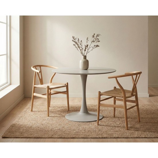 Стол обеденный ODIN CERAMIC Бежевый мат / Кашемир д.90 2