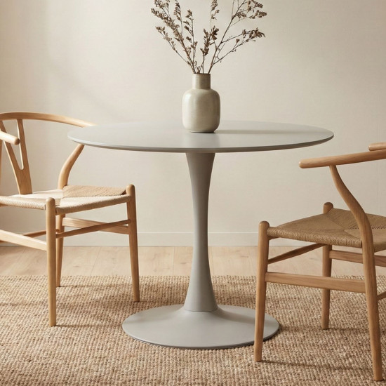 Стол обеденный ODIN CERAMIC Бежевый мат / Кашемир д.90 1