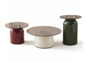 Журнальний столик KENTUCKY Сіре скло / Кольорові (комплект)