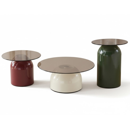 Журнальний столик KENTUCKY Сіре скло / Кольорові (комплект) 1