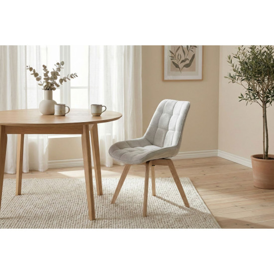 Стілець LENY каркас дерево / Беж тканина оберт 180° 6