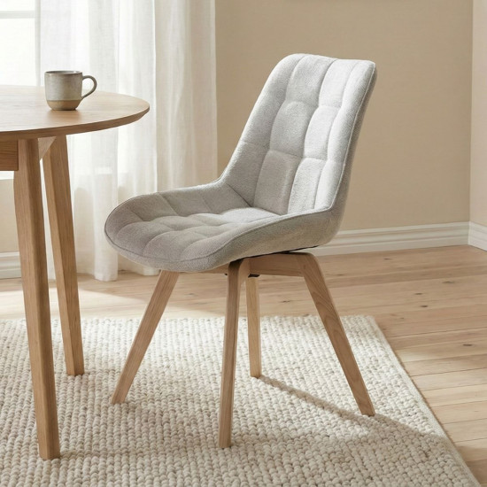 Стілець LENY каркас дерево / Беж тканина оберт 180° 1