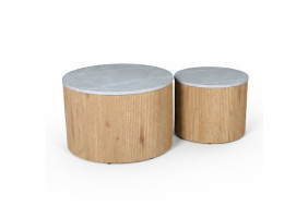 Журнальный столик VERMONT Серый эф. мрамора / Дуб (комплект)