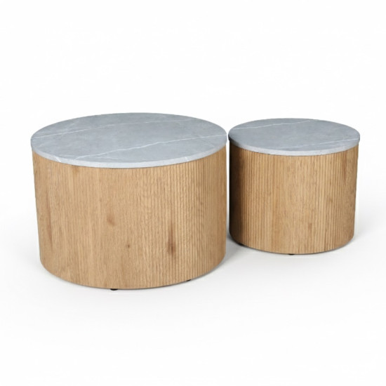 Журнальный столик VERMONT Серый эф. мрамора / Дуб (комплект) 1