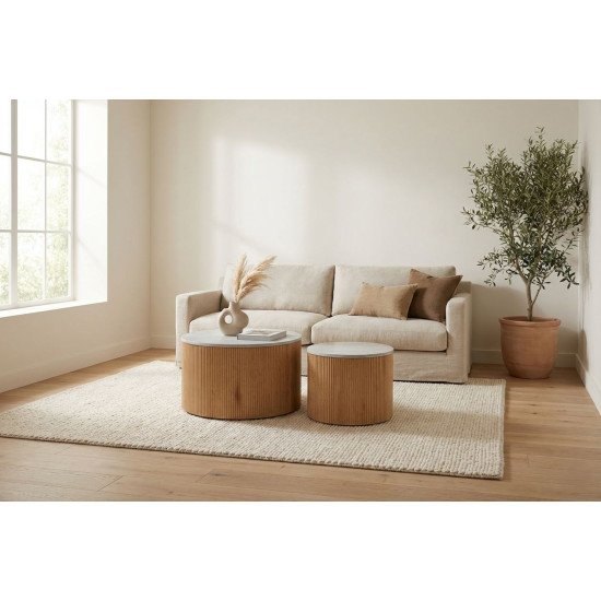 Журнальный столик VERMONT Серый эф. мрамора / Дуб (комплект) 2