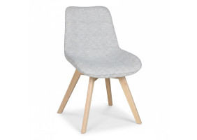 Стул LENY каркас дерево / Серый ткань оборот 180°