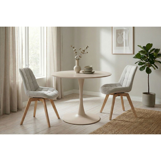 Стул LENY каркас дерево / Серый ткань оборот 180° 12